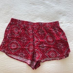 Red Bandana Style Shorts